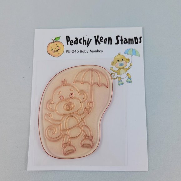 Baby Monkey Stamp Peachy Keen PK-245 Card Making Scrapbooking Crafts Read - Picture 2 of 6